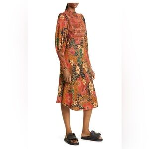 Farm Rio Flowered Leopards Midi Dress size XS